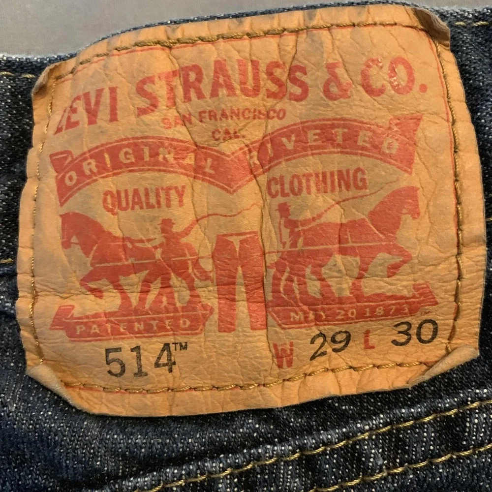 Levis 514 Jeans Mens 29x29 Blue‎ Medium Wash Straight Leg Denim Regular Fit